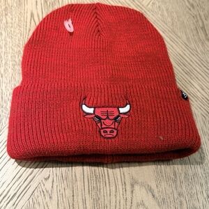 47 NBA CHICAGO BULLS TC CUFF KNIT BEANIE ADULT HAT RED 2123529 MENS Nwot
